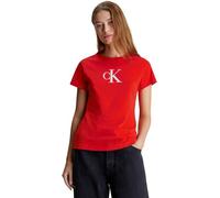 Calvin Klein Jeans Women Short-Sleeve T-Shirt Gradient Crew Neck, Red (Fiery Red), XXS