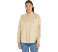 Calvin Klein Jeans Women Woven Label Relaxed Shirt Woven Tops Beige, S