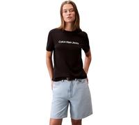 Calvin Klein Jeans Women's A- INST. Logo Classic TEE SS LV047C912G Graphic Tees, Black (Black), XXL