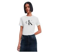 Calvin Klein Jeans Women's Core Monologo Regular Tee J20j219142 S/S T-Shirts, White, L