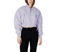 Calvin Klein Jeans Womens Cropped Bomber Jacket Casual Style - Lilac Nylon - Size X-Small