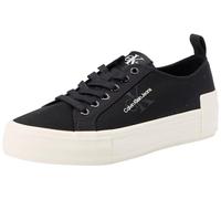 Calvin Klein Jeans Women's Flatform Low Top Vulcanised Trainers, Black (Black/Creamy White), 7