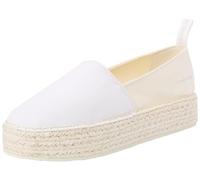 Calvin Klein Jeans Women's Platform Espadrilles, Multicolor (Creamy White/White), 8