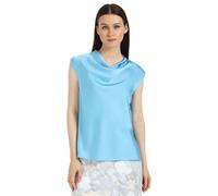 Calvin Klein Jeans Women's Satin Cowl Neck Blouse Ethereal Blue Medium