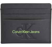 Calvin Klein Jeans Women's Sculpted Cardcase 6Cc Mono Other SLG, Black/Sharp Green, One Size