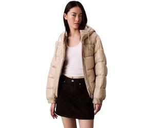 Calvin Klein Jeans Women's SHINE PUFFER JACKET LV047D505G Jackets, Brown (Island Fossil), XXS