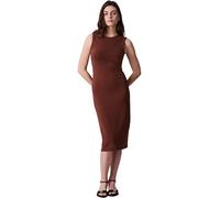 Calvin Klein Jeans Women's SL CTN CNTR 1X1 RB S LV047C240G Dresses, Brown (Cappuccino), L