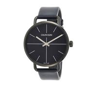 Calvin Klein K7B214VN Black Stainless Steel Blue Leather Strap Watch