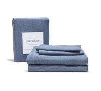 Calvin Klein - King Bed Sheets, Cotton Melange Jersey Bedding Set with Deep Pockets, Super Soft & Cozy Bedding Essentials (Modern Cotton Dark Blue, King)