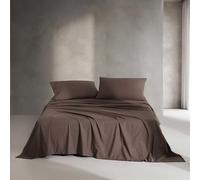 Calvin Klein - King Bed Sheets, Relaxed Garment Washed Cotton Percale Bedding Set with Matching Pillowcases, Deep Pockets, Oeko-TEX Certified (Washed Percale Earth Brown, King)