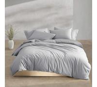 Calvin Klein - King Comforter Set, Modern Cotton Washed Percale Bedding with Matching Shams, Oeko-Tex Certified (Washed Percale Steel Blue, King)