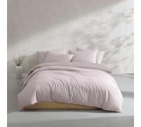 Calvin Klein - King Duvet Cover Set, Relaxed Garment Washed Cotton Percale Bedding with Shams, Button & Corner Tie Closure, Oeko-Tex Certified (Modern Cotton Washed Percale Pink)