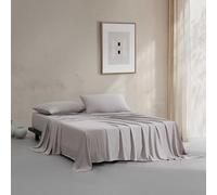 Calvin Klein - King Size Sheets Set, Naturally Soft Cotton-Blend Melange Jersey Bedding - Bed Sheets with Matching Pillowcases & Fitted Sheet (Modern Cotton Melange Brown)