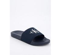 Calvin Klein Logo Sliders - Navy, Navy, Size 40, Men Navy