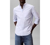 Calvin Klein Long Sleeve Yarn-dyed Stripe Oxford Blue Descent size L | Casual Shirts Outlet | Men | Blue L