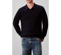 Calvin Klein Ls 100% Merino Polo Dark Sapphire size S | Sweaters Outlet | Men | Blue S