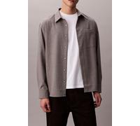 Calvin Klein Ls Solid Silk Wool Shirt Marble Gray size XL | Casual Shirts Outlet | Men | Gray XL