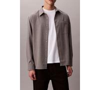 Calvin Klein Ls Solid Silk Wool Shirt Marble Gray size XXL | Casual Shirts Outlet | Men | Gray XXL