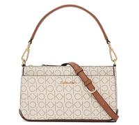 Calvin Klein Lucy Triple Compartment Shoulder Bag, Vanilla/Khaki/Caramel Embossed, One size