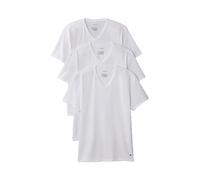 Calvin Klein Mens Calvin Klein V-Neck Short-Sleeves Pack Of Three Stretch-Cotton Blend T-Shirt White, White, White L