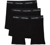 Calvin Klein Men Boxer Briefs Stretch Cotton Pack of 3, Black (Black W Black Wb), S