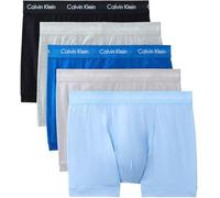 Calvin Klein Men Boxer Short Trunks Pack of 5 Underwear, Multicolor (Classic Blue/Porpoise/Black/Grey), S