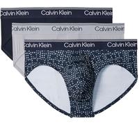 Calvin Klein Men HIP BRIEF 3PK BLUE (Shoreline/Cut Circles Shoreline/Mis) L