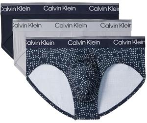 Calvin Klein Men HIP BRIEF 3PK BLUE (Shoreline/Cut Circles Shoreline/Mis) L