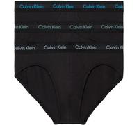 Calvin Klein Men Hip Briefs Stretch Cotton Pack of 3, Black (B- Vivid Bl/Arona/Sageb Grn Lgs), S