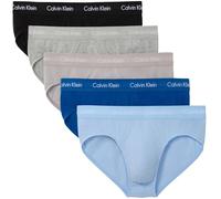 Calvin Klein Men Hip Briefs Stretch Cotton Pack of 5, Multicolor (Classic Blue/Porpoise/Black/Grey), M
