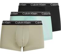 Calvin Klein Men Low-Rise Boxer Short Trunks Stretch Cotton Pack of 3, Multicolor (Blk, Palm Leaf Str_Beau Bl, F Mauve), XL