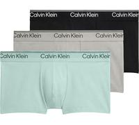 Calvin Klein Men LOW RISE TRUNK 3PK GREEN (Black/Light Cast/Feel The Mint) S