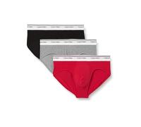 Calvin Klein Men’s 3 Pack Balance Hipster Briefs with Logo Waistband, Multicolor (Black/Wrapped Logo_Black/Regatta), S