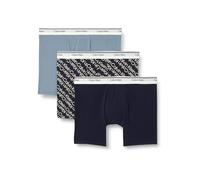 Calvin Klein Men’s 3 Pack Balance Low Rise Trunks, Multicolor (Faded Denim/Bold Track Logo/Shorel), S