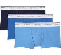 Calvin Klein Men’s 3 Pack Balance Low Rise Trunks, Multicolor (Faded Denim/Bold Track Logo/Shorel), XL