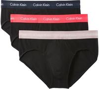 Calvin Klein Men’s 3 Pack Hip Briefs Underwear, Black (Black W Shoreline Wb/Black W Fresh), S