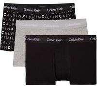 Calvin Klein Men’s 3 Pack Low Rise Trunks Underwear, Multicolor (Black/Grey Heather/Subdued Logo), L