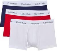 Calvin Klein Mens 100% Authentic CK 3 Pack Low Rise Trunk Boxer White/Red/Navy