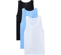 Calvin Klein Men’s 3 Pack Round Neck Tank Tops, Multicolor (Black W Blue Descent Emb/Blue Desce), M