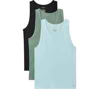 Calvin Klein Men’s 3 Pack Round Neck Tank Tops, Multicolor (Black W Sea Spray Emb, Sea Spray W), S