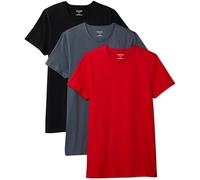 Calvin Klein Men’s 3 Pack Short Sleeve Cotton T-Shirts, Multicolor (Turbulence/Adrenaline Rush/Black), L