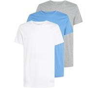 Calvin Klein Men’s 3 Pack Short Sleeve Cotton T-Shirts, Multicolor (White, Grey Heather, Glacier), L
