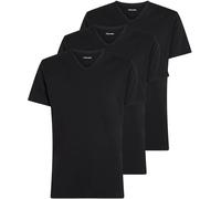 Calvin Klein Men’s 3 Pack Short Sleeve V-Neck T-Shirts, Black (Black, Black, Black), L