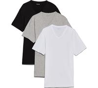Calvin Klein Men’s 3 Pack Short Sleeve V-Neck T-Shirts, Multicolor (Black, White, Grey Heather), 4XL