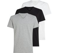 Calvin Klein for man. LV00NB4186 Pack of 3 V-neck T-shirts white, grey, black (L), Homewear, Cotton, Short sleeve
