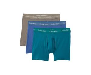 Calvin Klein Men’s 3 Pack Stretch Boxer Briefs, Multicolor (Driftwood/Moonlight Blue/Fanfare), S