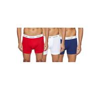 Calvin Klein Men’s 3 Pack Trunks, Multicolour (White/Red Ginger/Pyro Blue), XS