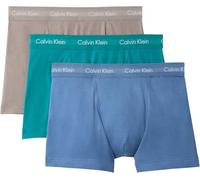Calvin Klein Men’s 3 Pack Trunks, Red (DRIFTWOOD/MOONLIGHT BLUE/FANFARE), XS