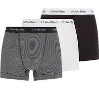 Calvin Klein Men’s 3 Pack Trunks Underwear, Multicolor (White/B&W Stripe/Black), S
