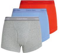 Calvin Klein Men’s 3 Pack Trunks with Logo Waistband, Multicolor (Glacier, Grey Heather, Molten), S